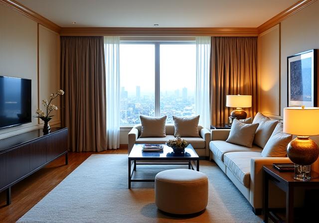 The luxurious living area of the St. James's Suite.